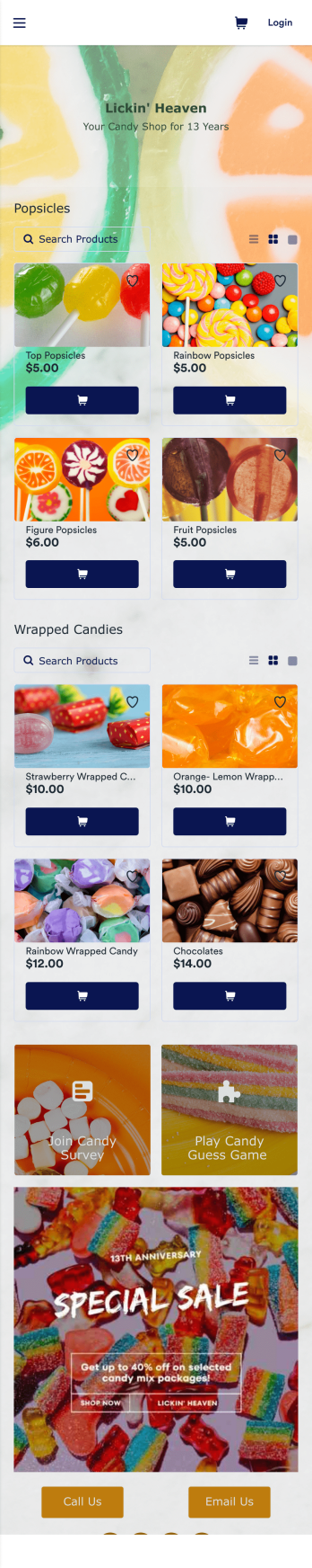 Candy Shop App Template