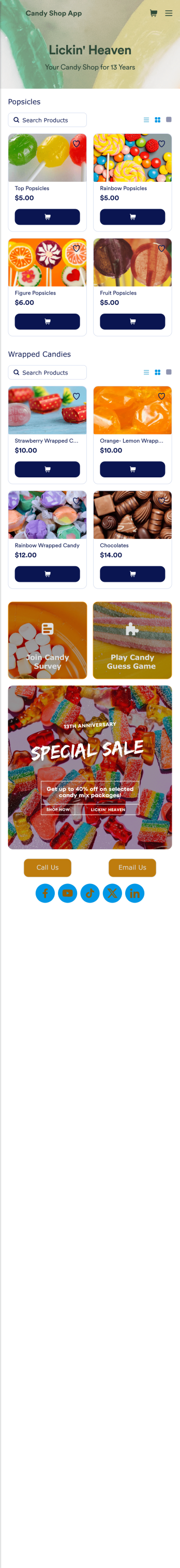 Candy Shop App Template