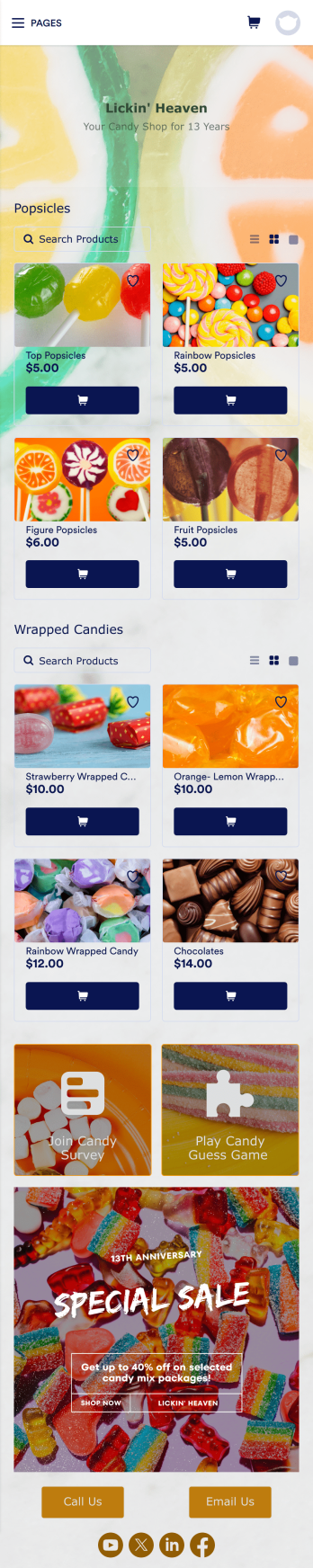 Candy Shop App Template