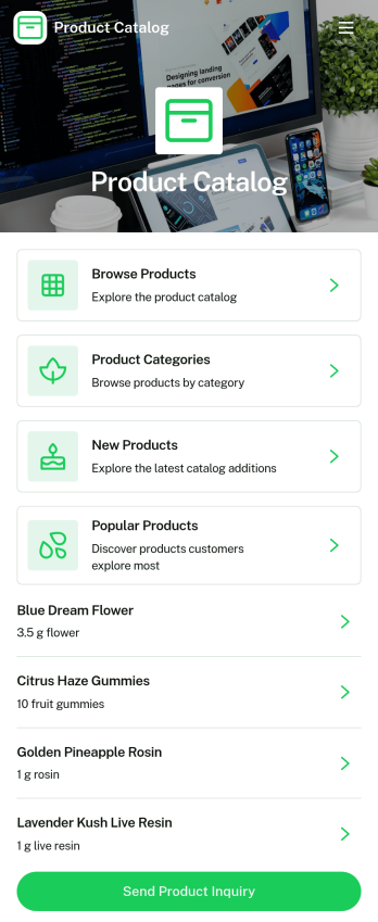 Product Selection Catalog App Template