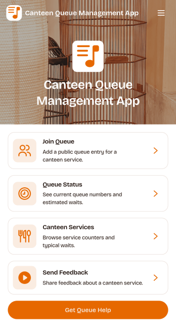 Canteen Queue Management App Template