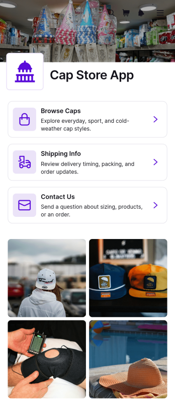 Cap Store App Template