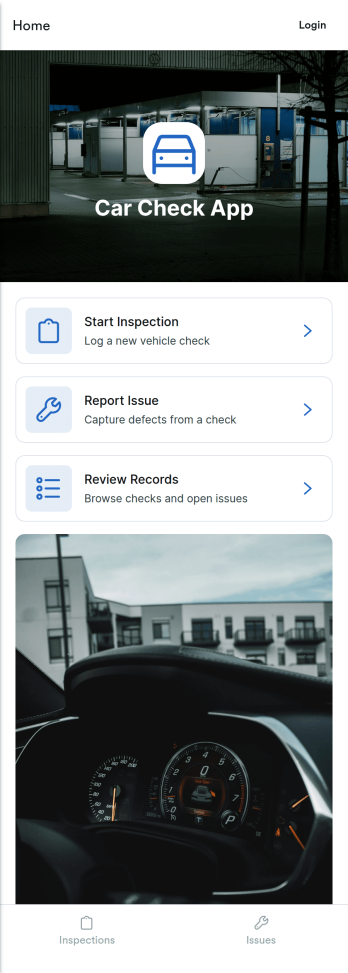 Car Check App Template