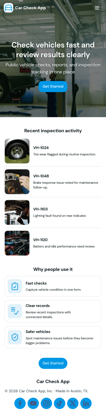 Car Check App Template
