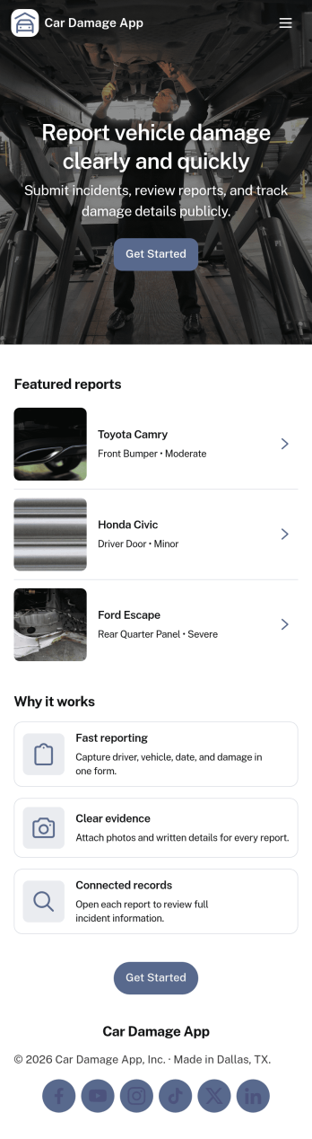 Car Damage App Template