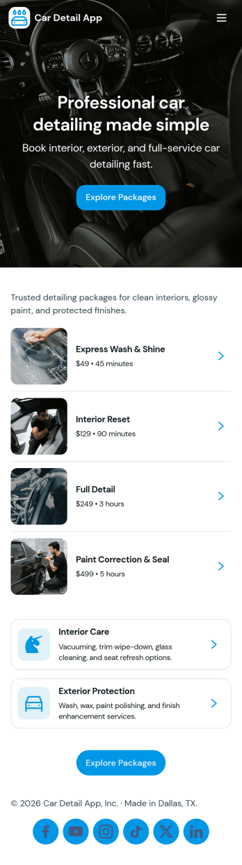Car Detail App Template