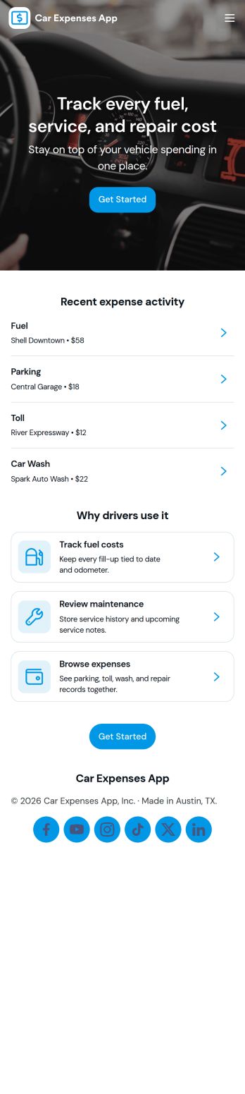 Car Expenses App Template
