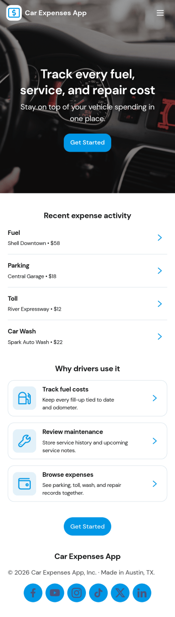 Car Expenses App Template