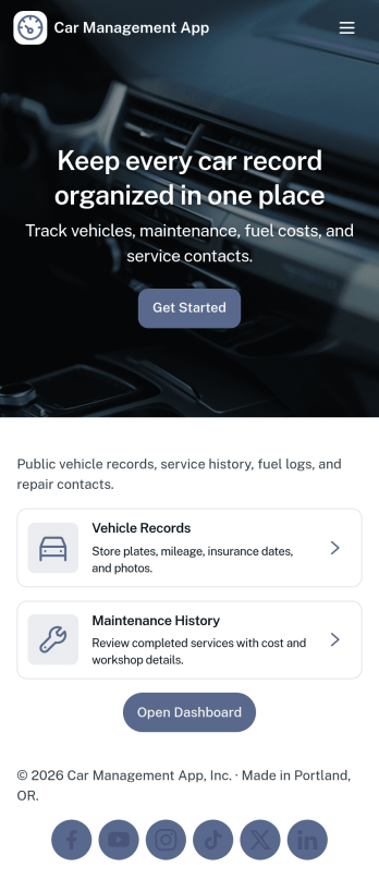 Car Management App Template