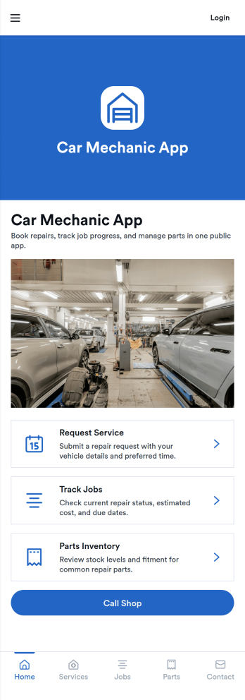 Car Mechanic App Template
