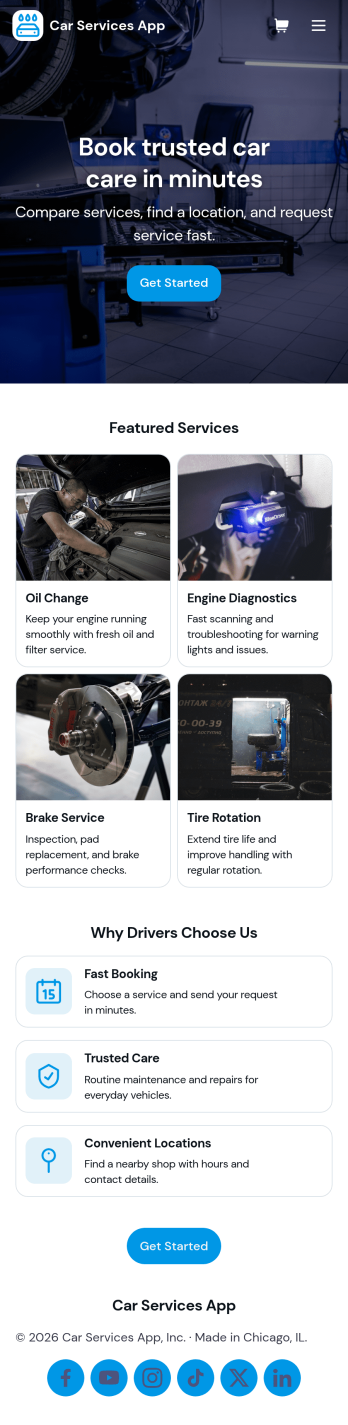 Car Services App Template