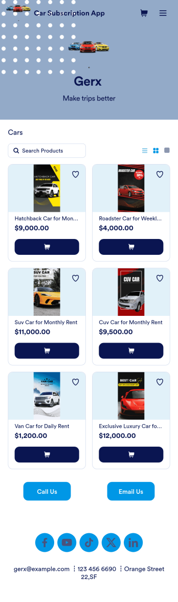 Car Subscription App Template