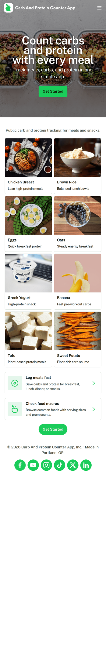 Carb and Protein Counter App Template