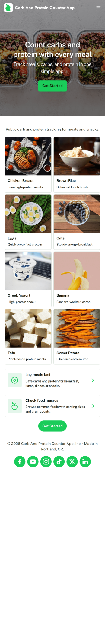Carb and Protein Counter App Template