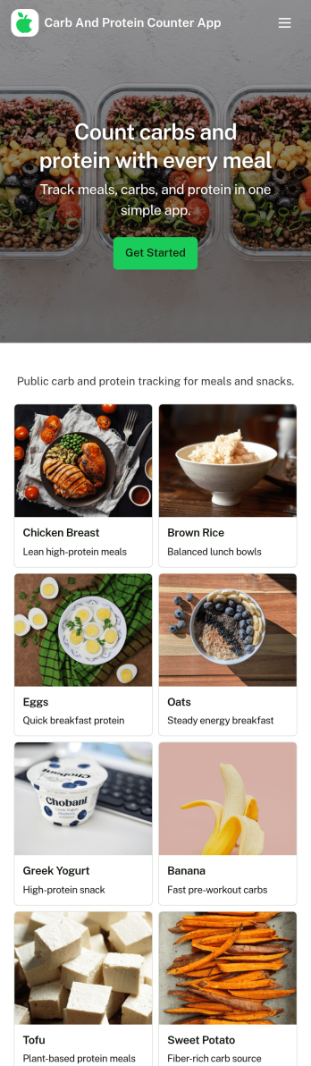 Carb and Protein Counter App Template