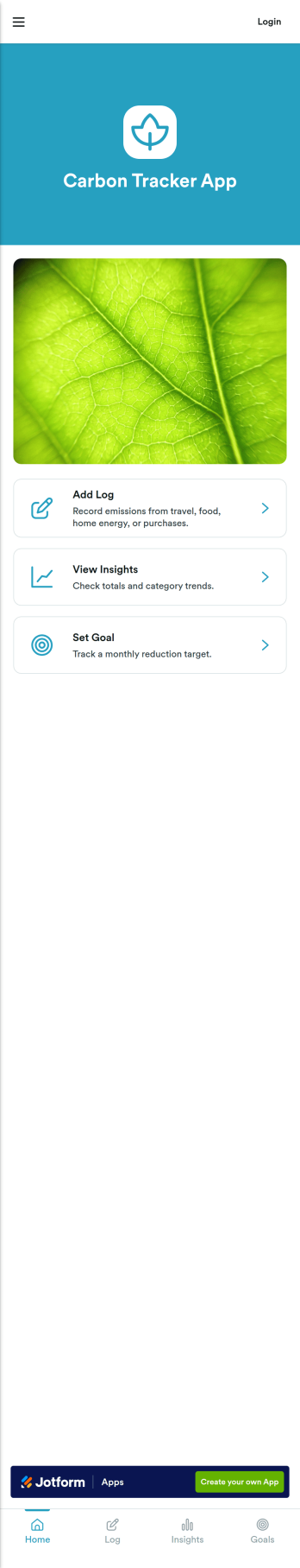 Carbon Tracker App Template