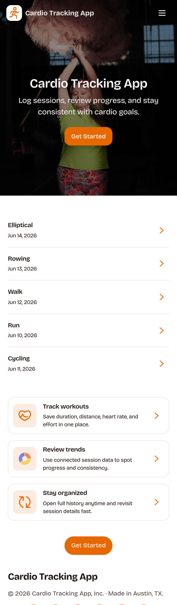 Cardio Tracking App Template
