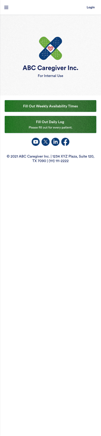 Caregiver Daily Log App Template