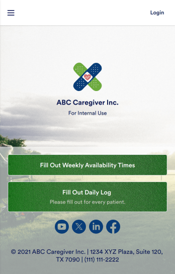 Caregiver Daily Log App Template