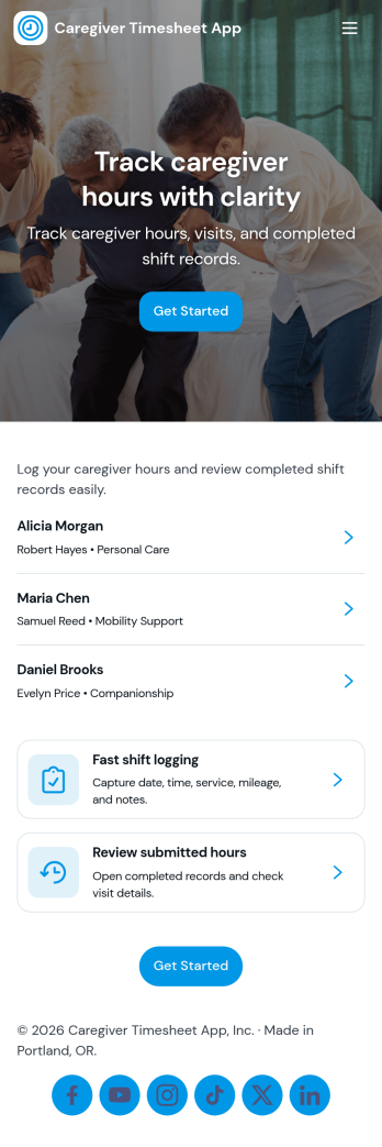 Caregiver Timesheet App Template