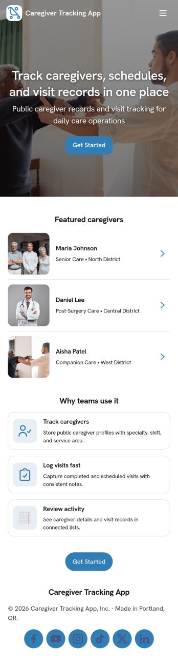 Caregiver Tracking App Template