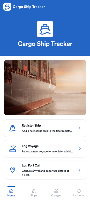 Cargo Ship Tracker App Template