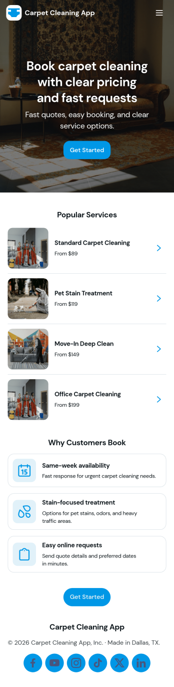 Carpet Cleaning App Template
