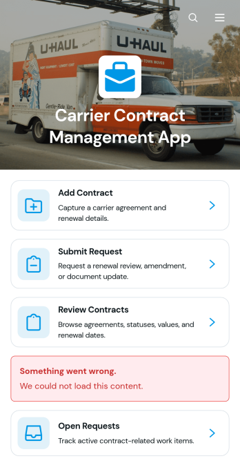 Carrier Contract Management App Template