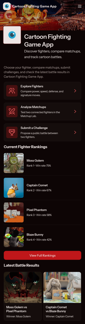 Cartoon Fighting Game App Template
