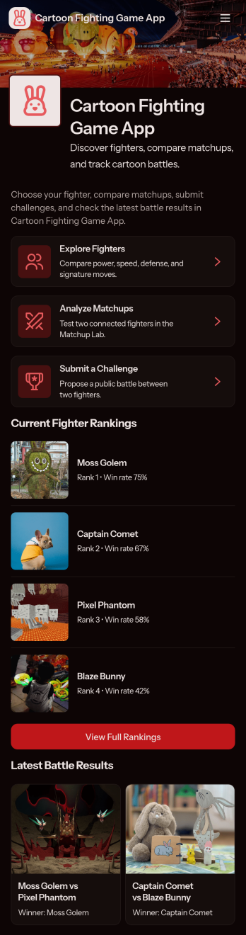 Cartoon Fighting Game App Template