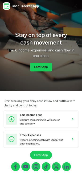 Cash Tracker App Template