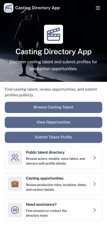 Casting Directory App Template