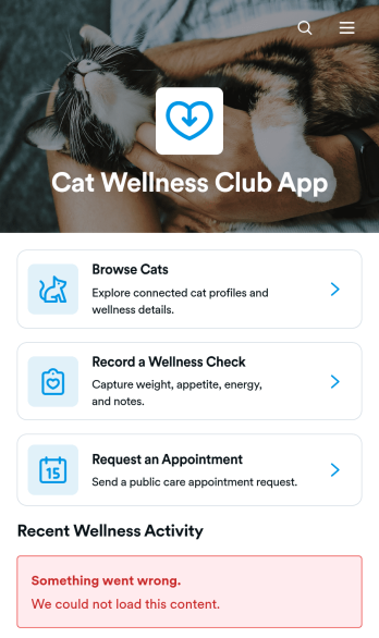 Cat Wellness Club App Template