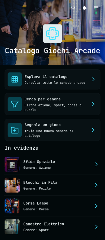 Catalogo di Giochi da Sala