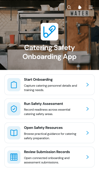 Catering Safety Onboarding App Template