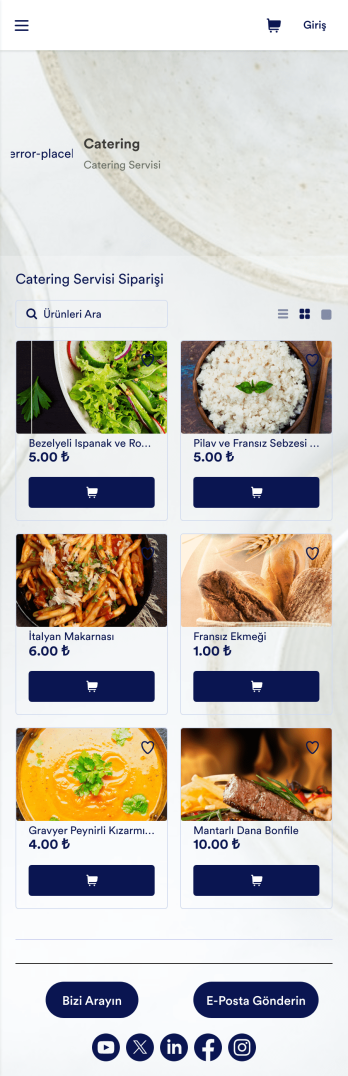 Catering Uygulaması Template