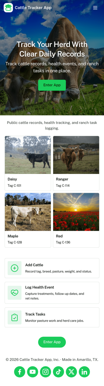 Cattle Tracker App Template