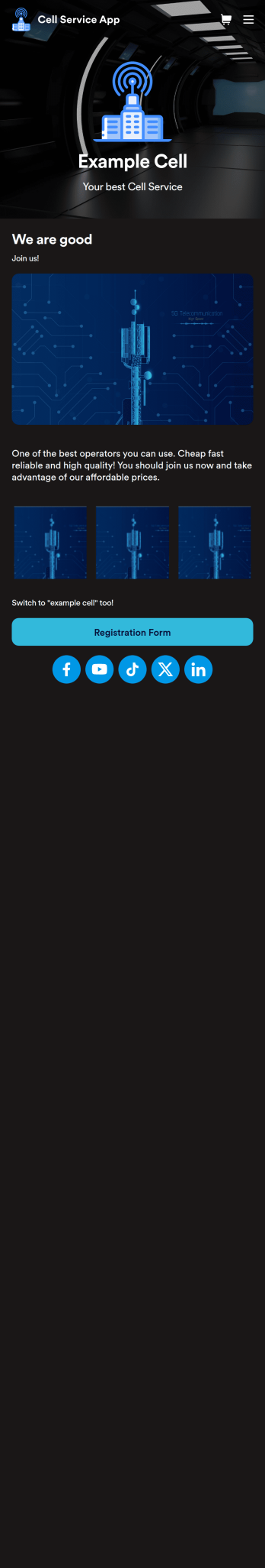 Cell Service App Template