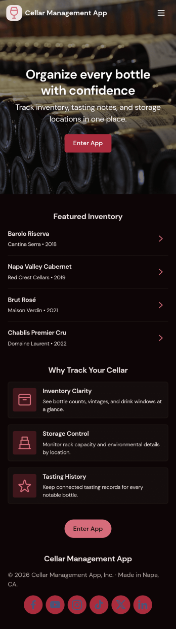 Cellar Management App Template