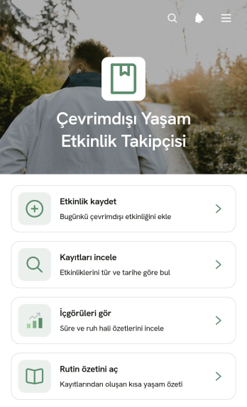 Çevrim Dışı Yaşam Etkinliği Takip Uygulama Șablonu