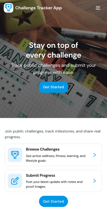 Challenge Tracker App Template