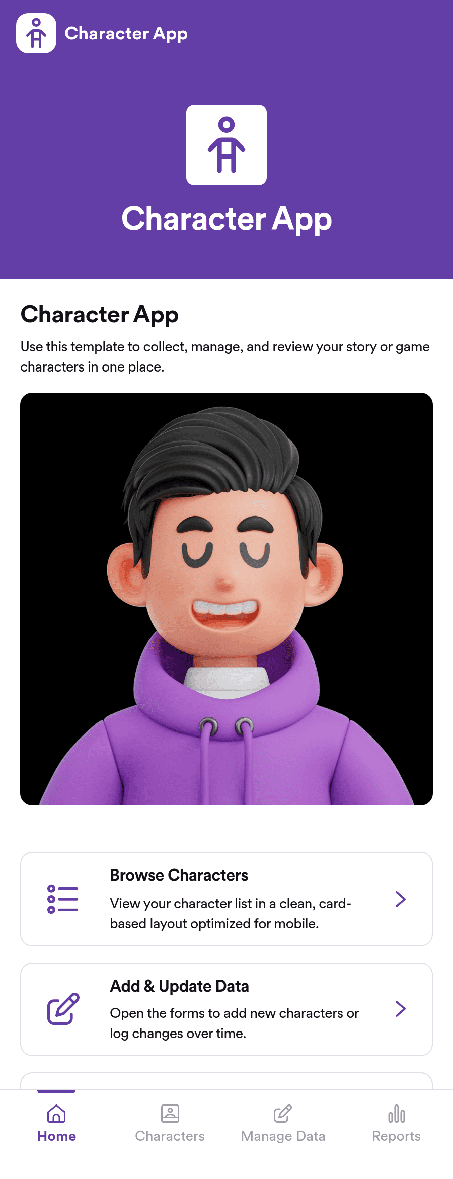 Character App Template | Jotform