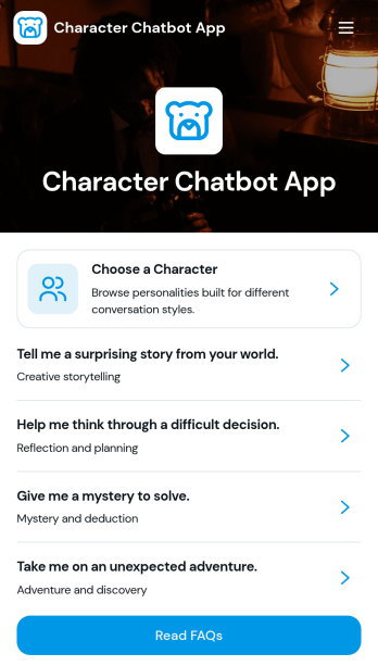 Character Chatbot App Template