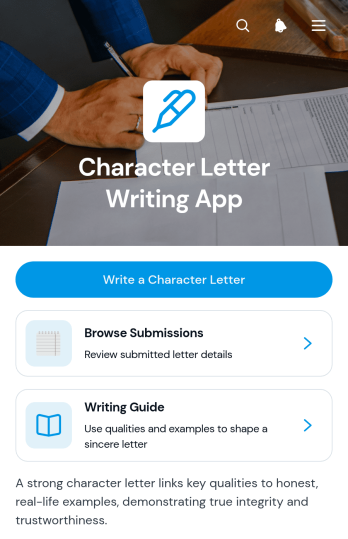Character Letter Writing App Template