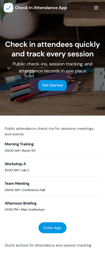 Check In Attendance App Template