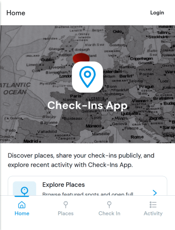 Check-Ins App Template