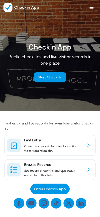 Checkin App Template