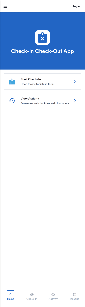 Checkin Checkout App Template
