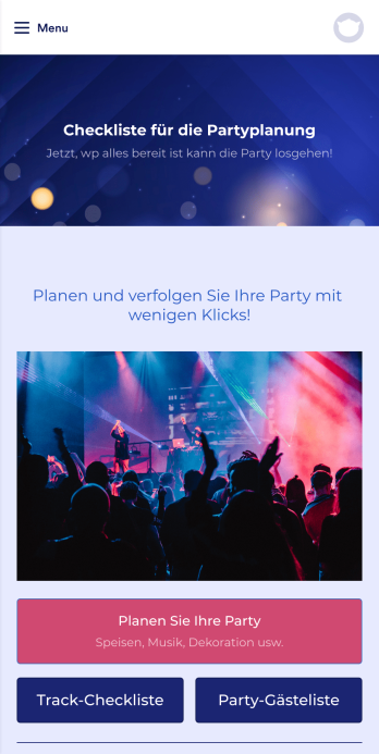 Checklisten-App für die Partyplanung Template