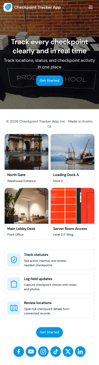 Checkpoint Tracker App Template